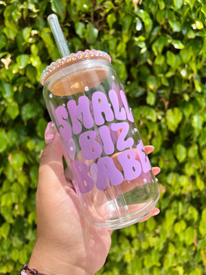 Small Biz Babe 16 oz glass can